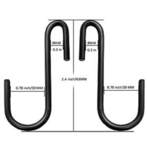 black s shaped hooks hanging hangers