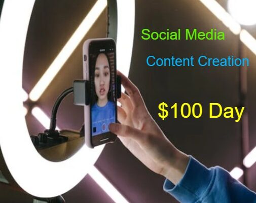 social media content creation make 100 a day online