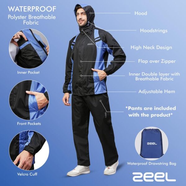 Best Rain Coat for Men Waterproof for Bike Riders - Image 3